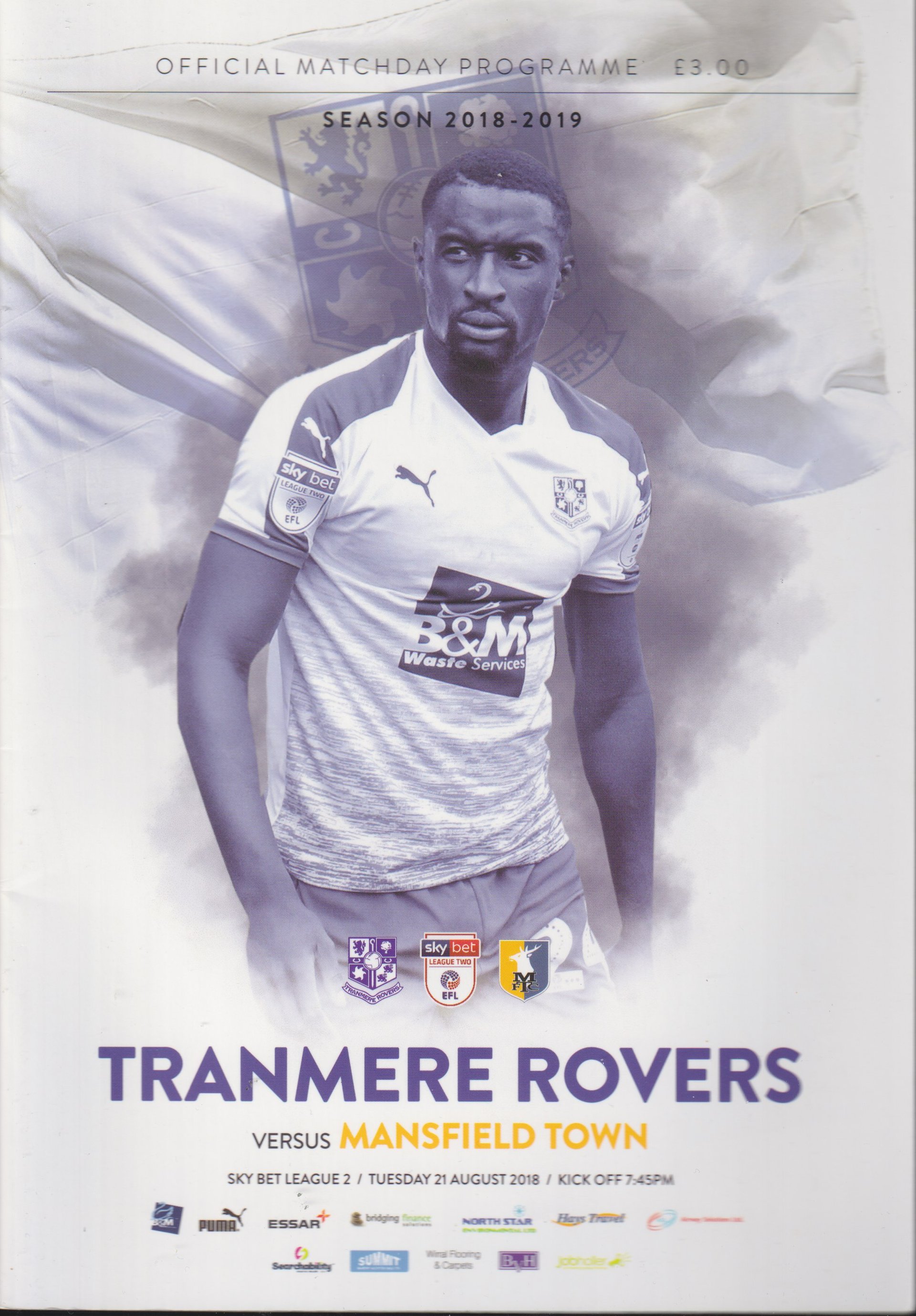 Tranmere Rovers v Mansfield Town match programme